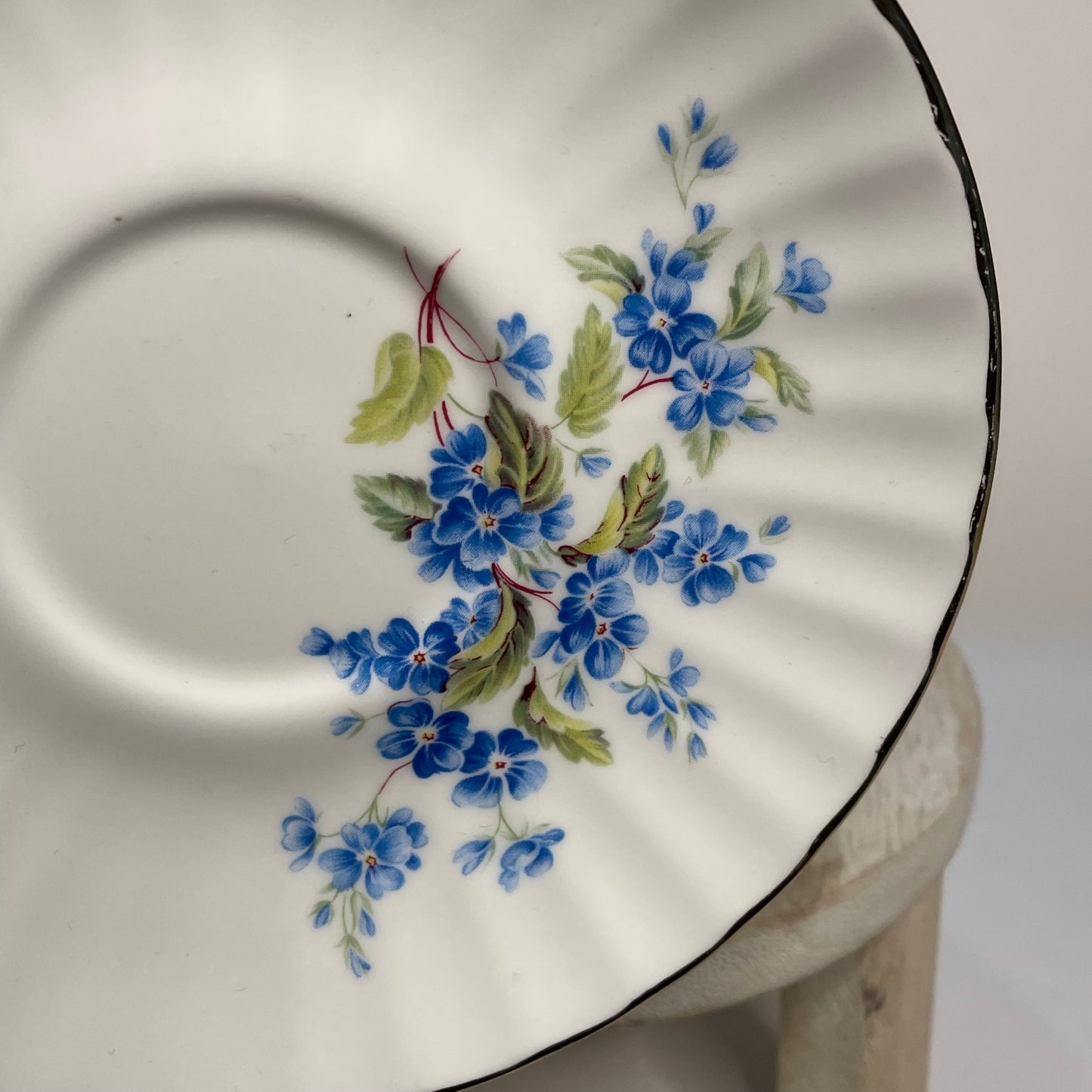 Vintage Golden Crown Forget-Me-Nots Custom Teacup Candle | 6 oz.