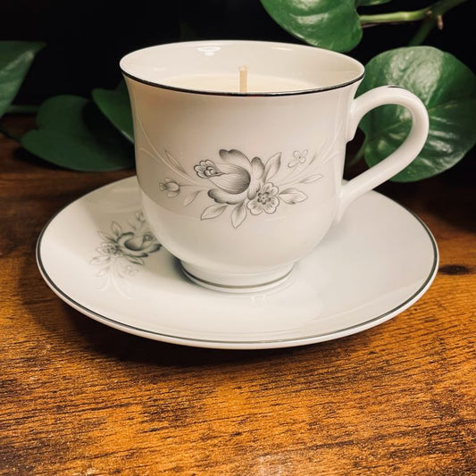 Sango Silver Rose Teacup Candle | Various Fragrances