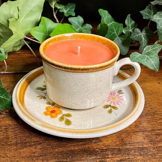Mikasa Stone Manor Floribunda Teacup Candle | Pumpkin Pie