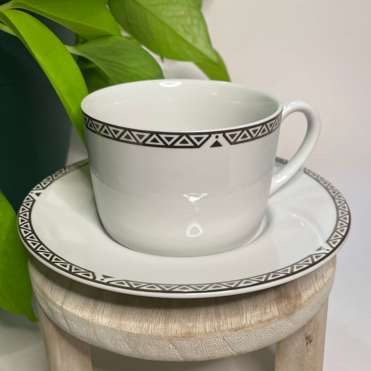 Silver  Triangles Custom Teacup Candle | 7 oz.