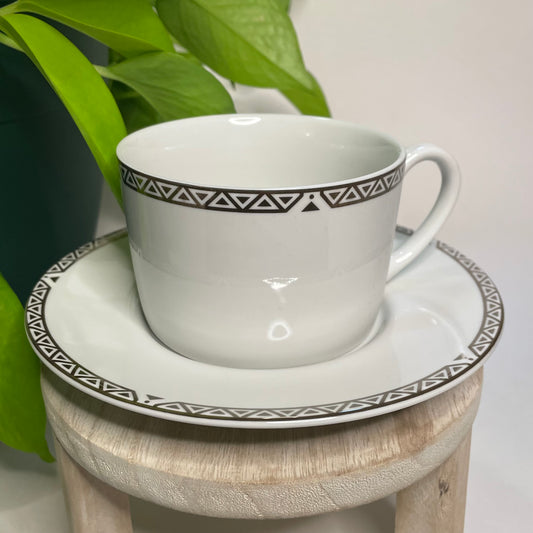 Silver  Triangles Custom Teacup Candle | 7 oz.