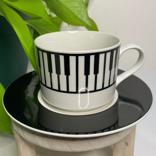 Vintage 1998 Piano Key Custom Teacup Candle | 7 oz.