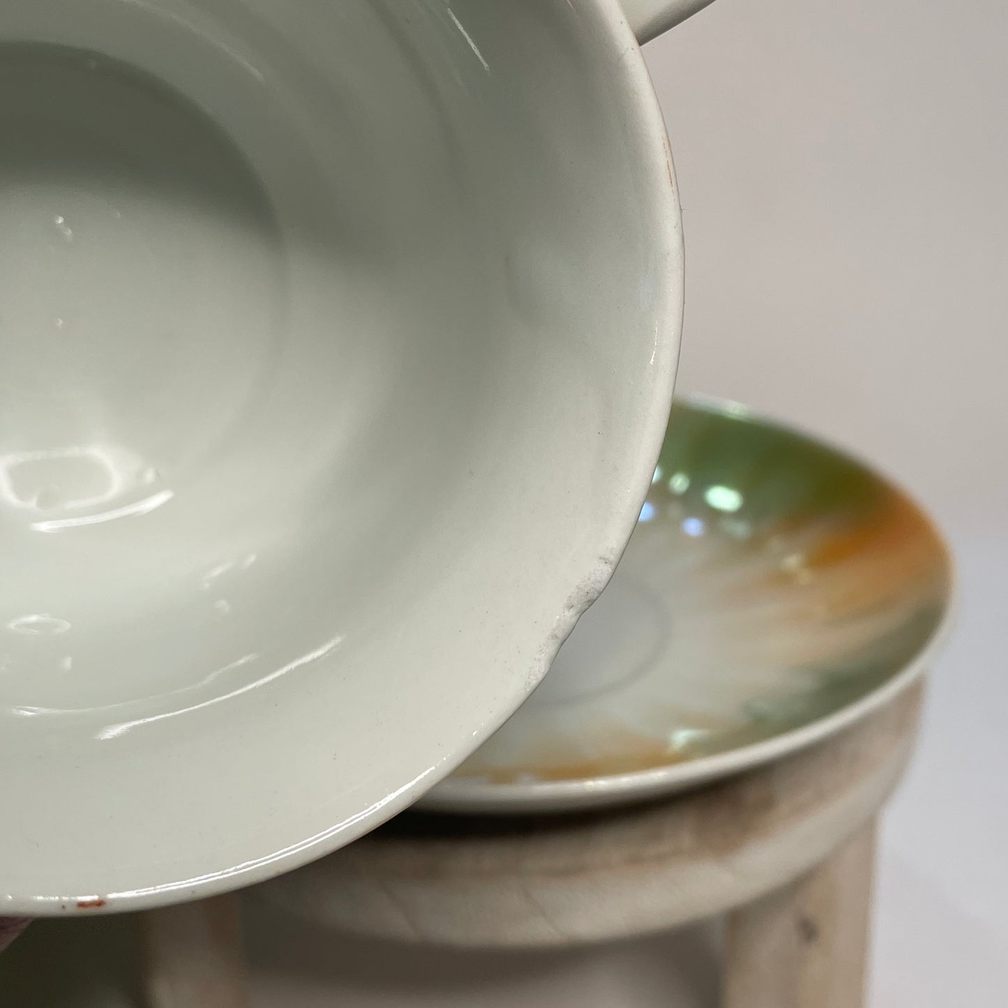 Vintage Germany Bavaria Orange Lusterware Custom Teacup Candle | 7 oz.