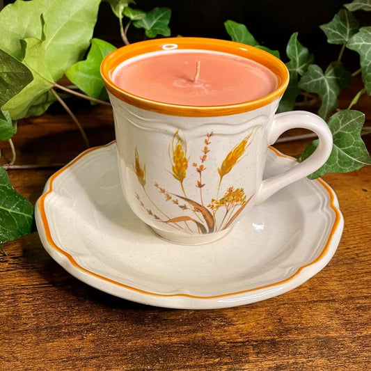 Sango Autumn Wheat Teacup Candle | Pumpkin Chai