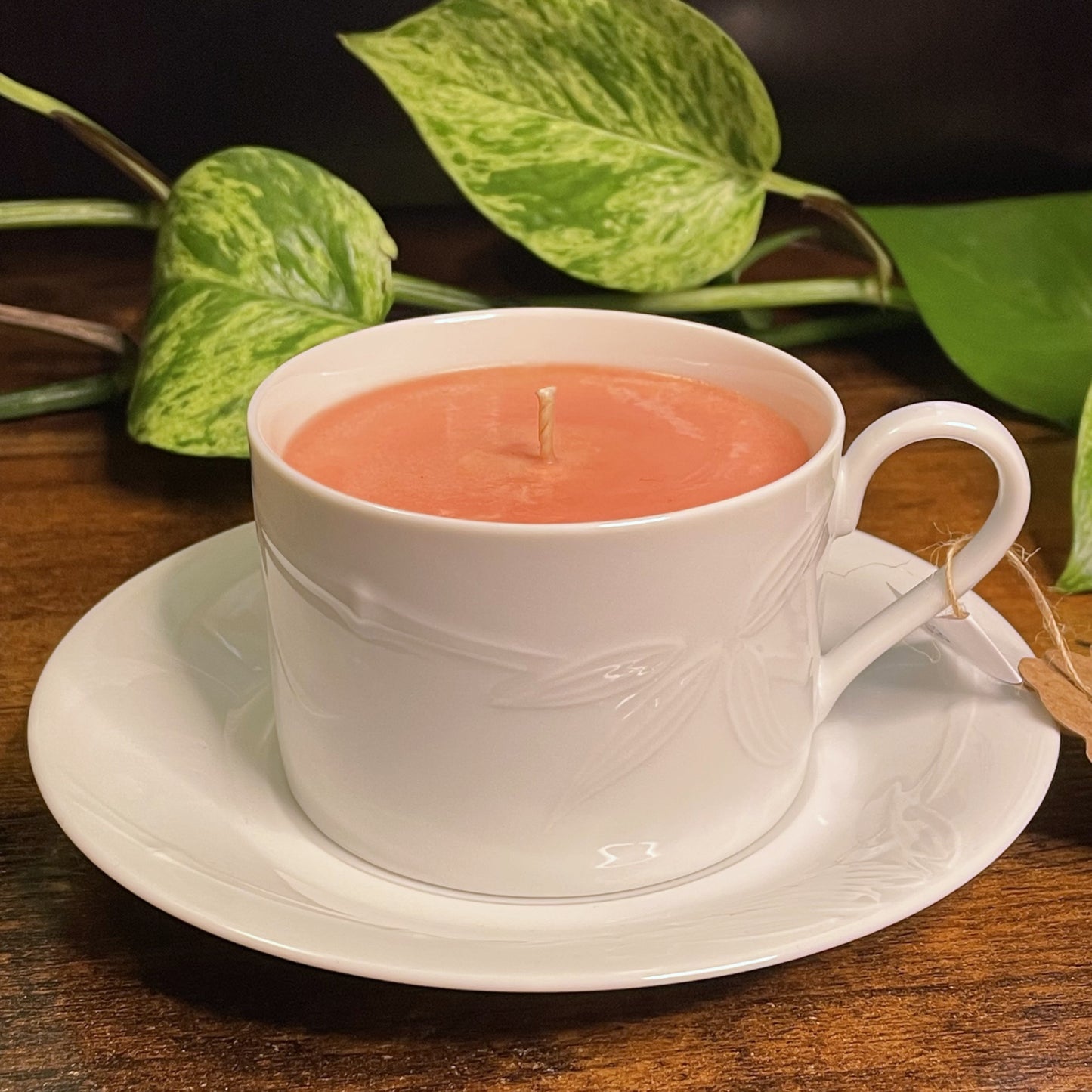 Studio Nova Bamboo White Teacup Candle | Water Mint & Clementine