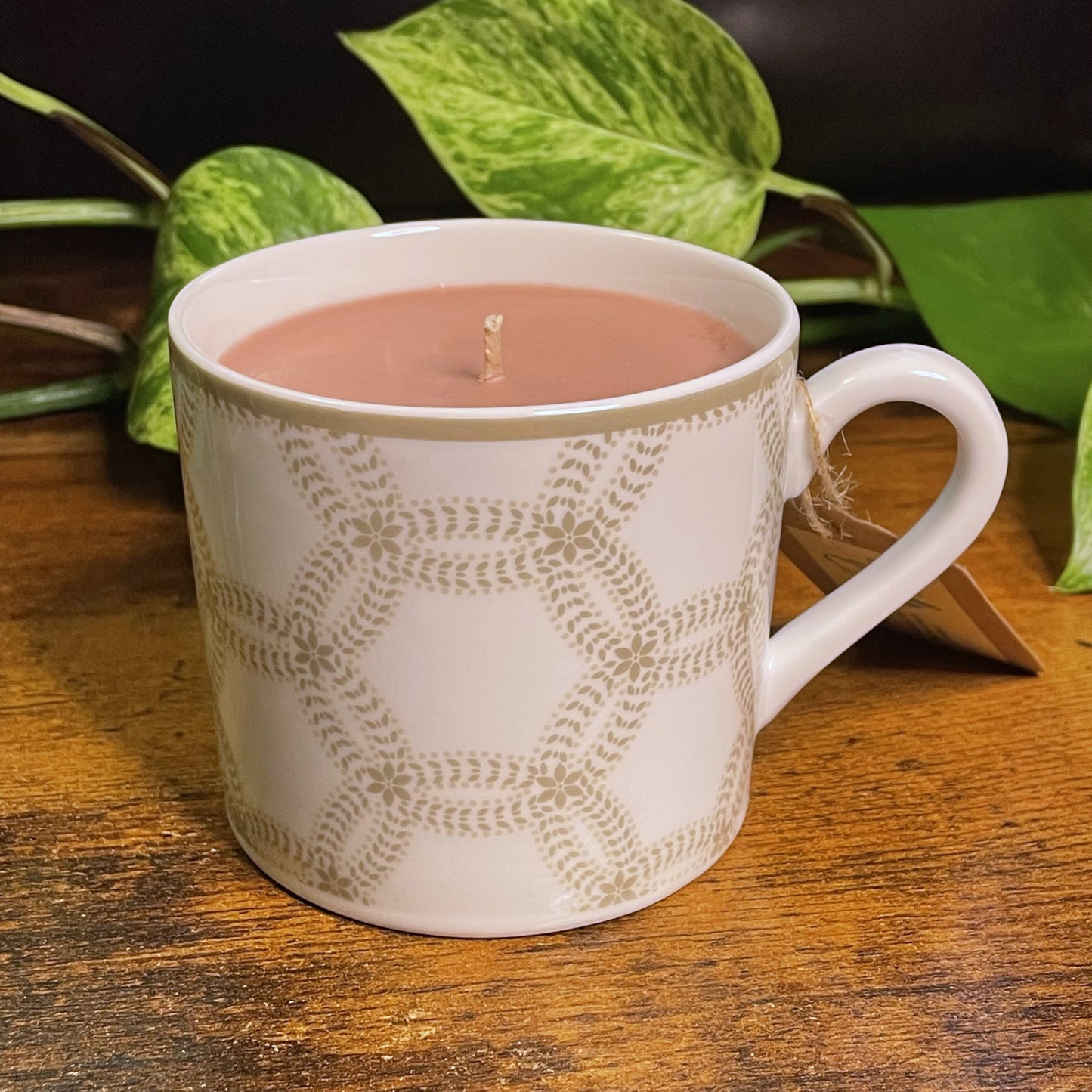 White & Khaki Coffee Mug Candle | Various Fragrances