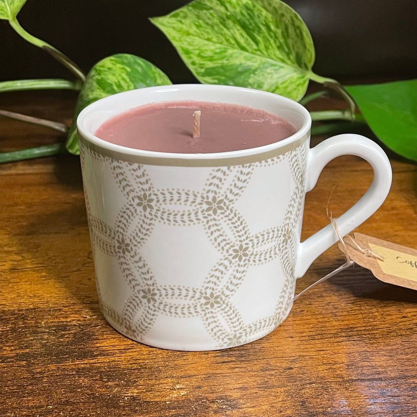 White & Khaki Coffee Mug Candle | Various Fragrances
