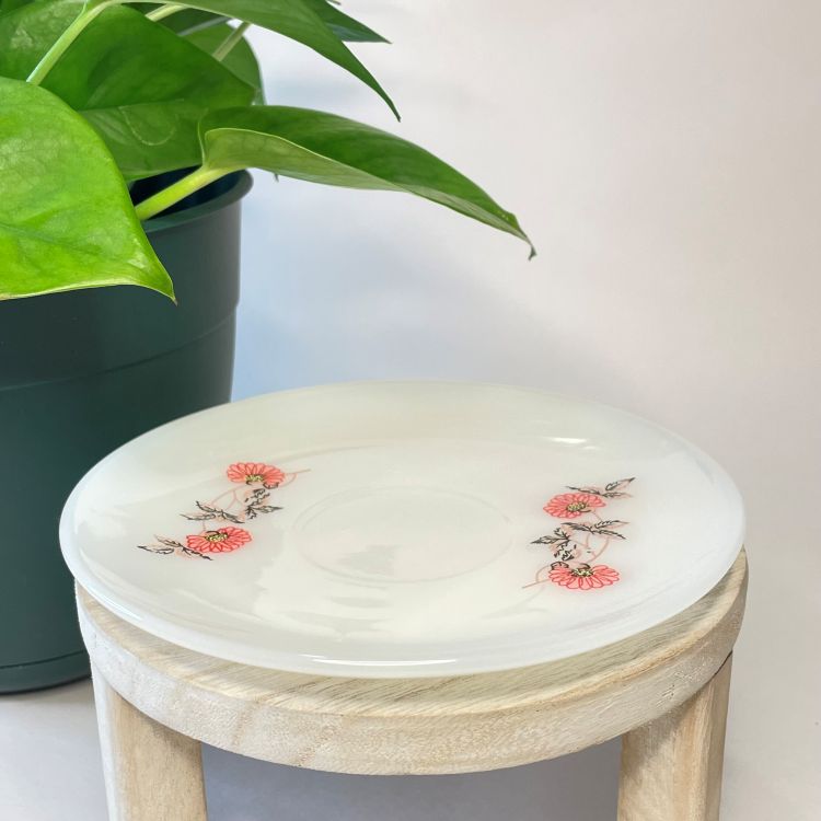 Vintage Fire King Anchor Hocking Fleurette Milk Glass Custom Teacup Candle | 4 oz.