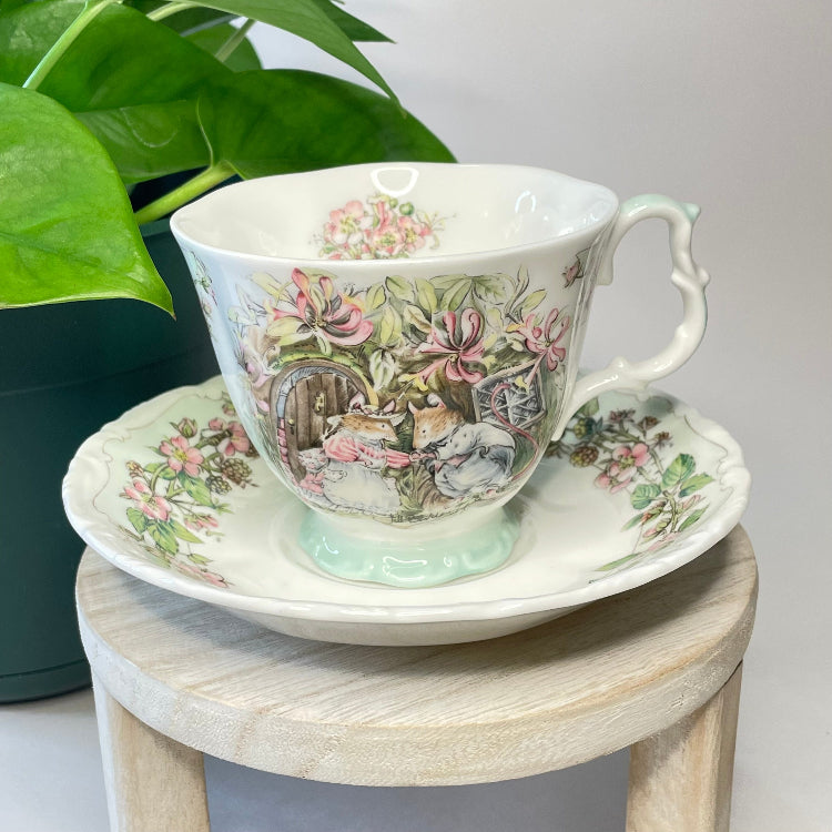 Royal Doulton Bramley Hedge Summer Green Customizable Teacup Candle | 6 oz.