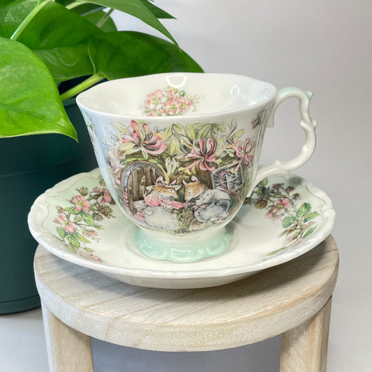 Royal Doulton Bramley Hedge Summer Green Customizable Teacup Candle | 6 oz.
