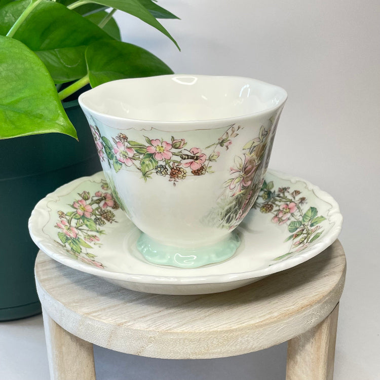 Royal Doulton Bramley Hedge Summer Green Customizable Teacup Candle | 6 oz.