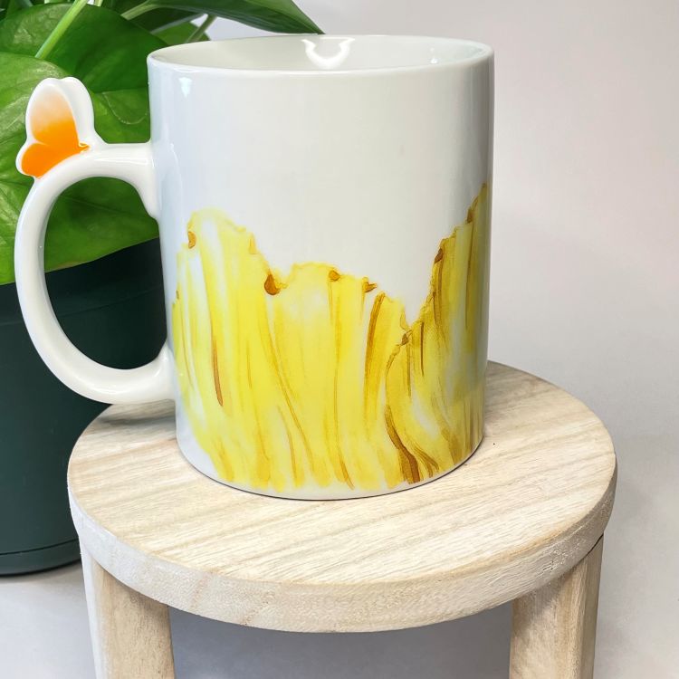 Butterfly and Flower Custom Coffee Mug Candle | 13 oz.